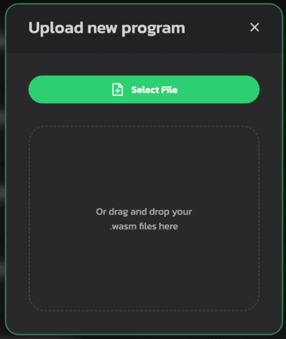 Upload new program