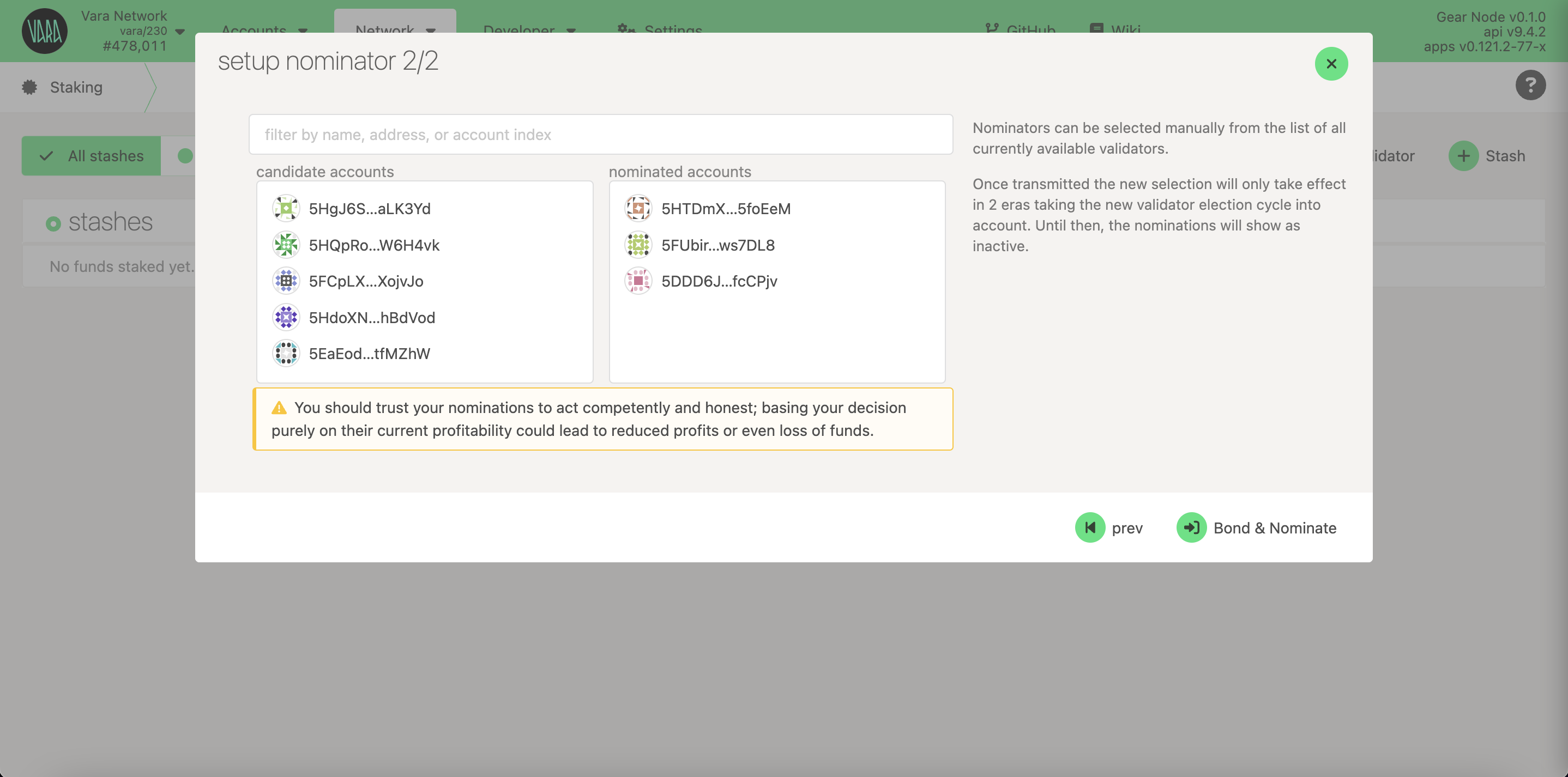 setup nominator